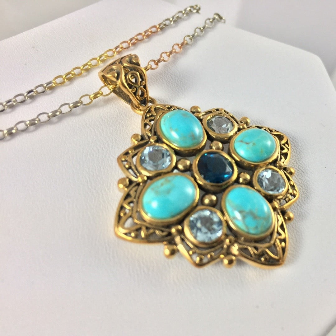 turquoise-topaz-bronze-pendant