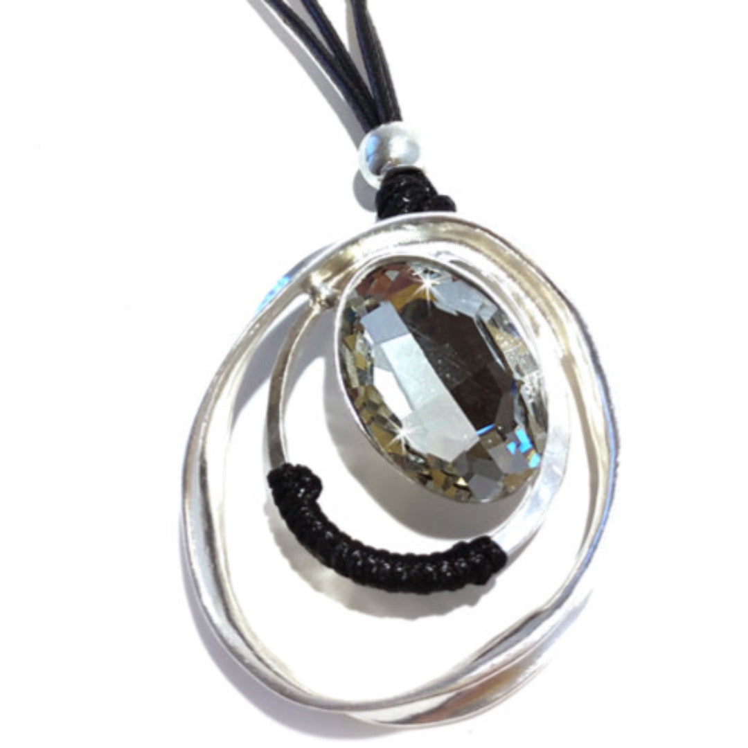 Jacqueline-kent-design-rhinestone-leather-cord-fashion-necklace