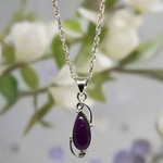 Load image into Gallery viewer, sugilite pendant set in sterling silver with deep plum colour
