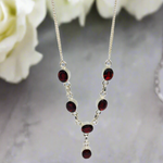 Load image into Gallery viewer, silver-garnet-fashion-necklace
