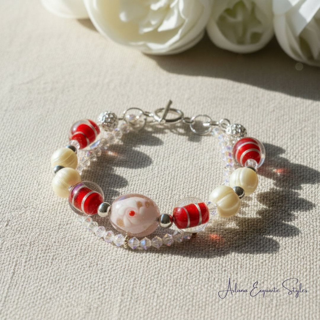 Pearl and Lampwork Bracelet