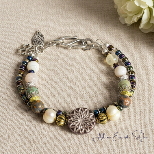 Glass and Gemstone Bracelet